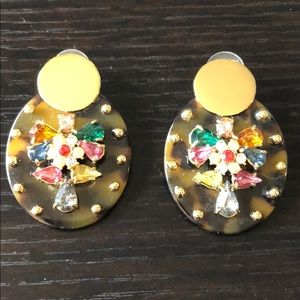 J. Crew Tortoise Jewel Earrings